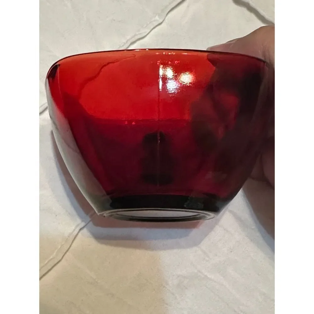 Vintage Anchor Hocking Royal Ruby Charm 4 place Set Square LIKE NEW 50's-60's